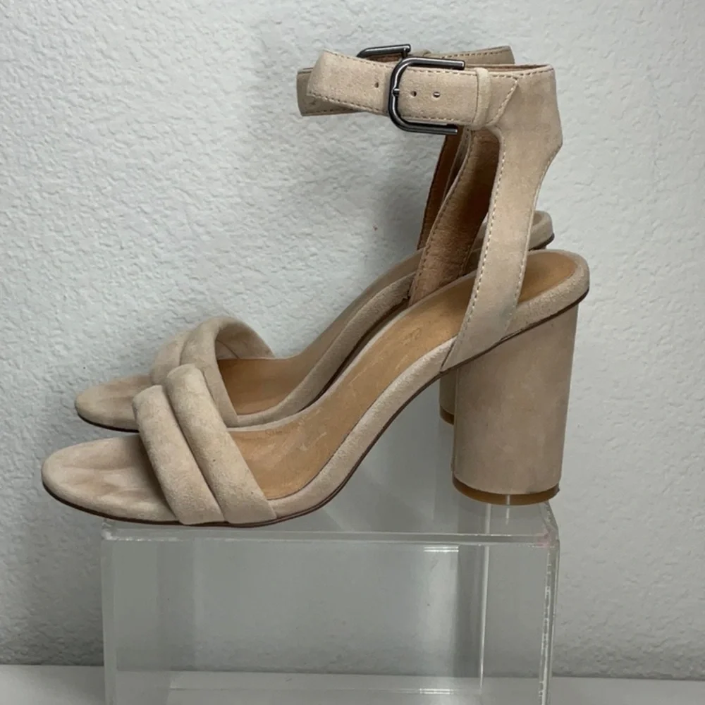 Madewell Rosalie Suede High Heel Sandal Sand Dune Size 7 - Picture 7 of 11